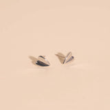 Folded Heart Stud Earrings
