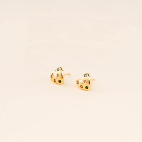Puffy Heart Stud Earrings