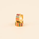 Striped Super Chunky Huggie Hoop Earrings