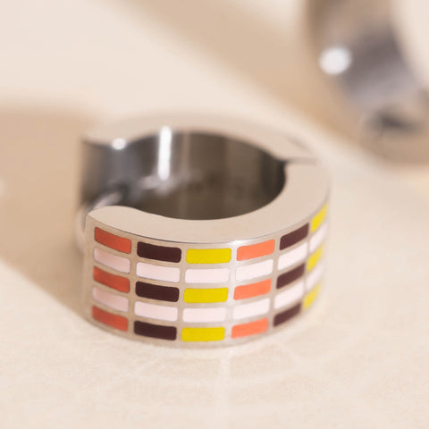 Stitched Super Chunky Huggie Hoop Earrings