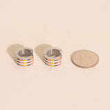 Stitched Super Chunky Huggie Hoop Earrings