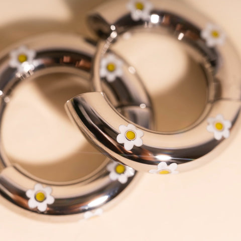 Daisy Chunky Rounded Huggie Hoop Earrings