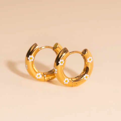 Daisy Chunky Rounded Huggie Hoop Earrings
