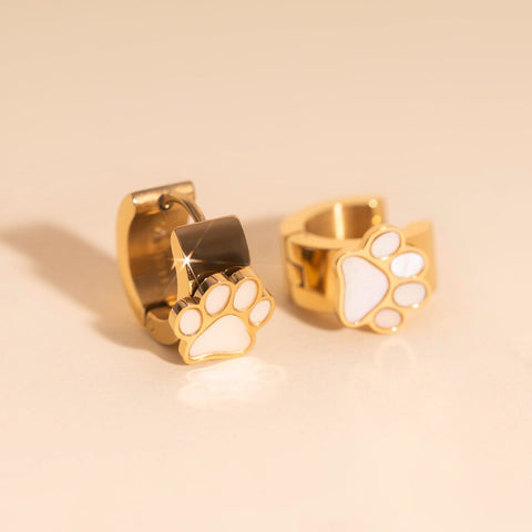 Paw Print Super Chunky 3D Huggie Hoop Earrings