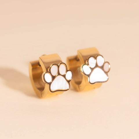 Paw Print Super Chunky 3D Huggie Hoop Earrings