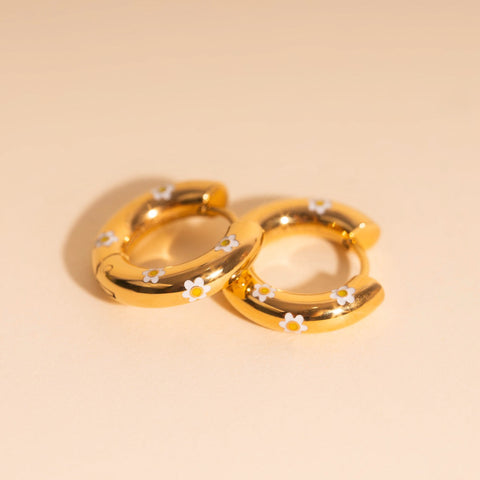 Daisy Chunky Rounded Huggie Hoop Earrings