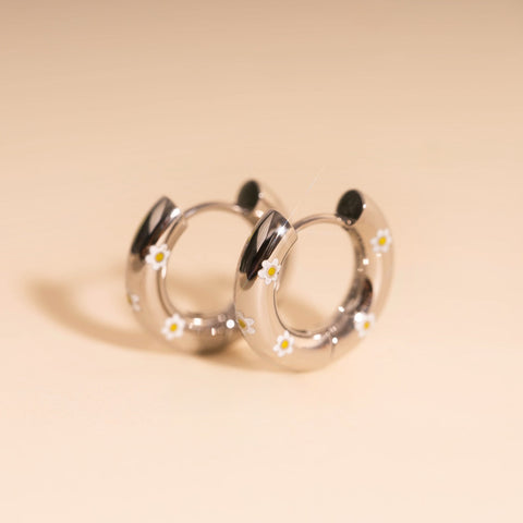 Daisy Chunky Rounded Huggie Hoop Earrings