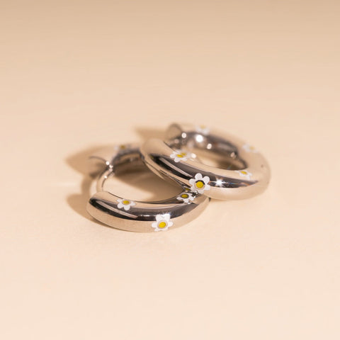 Daisy Chunky Rounded Huggie Hoop Earrings