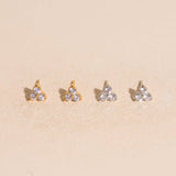 Crystal Trio Stud Earrings