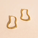 Cosmic Wave Rounded Huggie Hoop Earrings