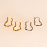 Cosmic Wave Rounded Huggie Hoop Earrings