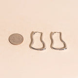 Cosmic Wave Rounded Huggie Hoop Earrings