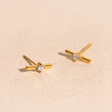 Crystal Bar Stud Earrings