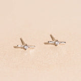 Crystal Bar Stud Earrings