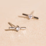 Crystal Bar Stud Earrings