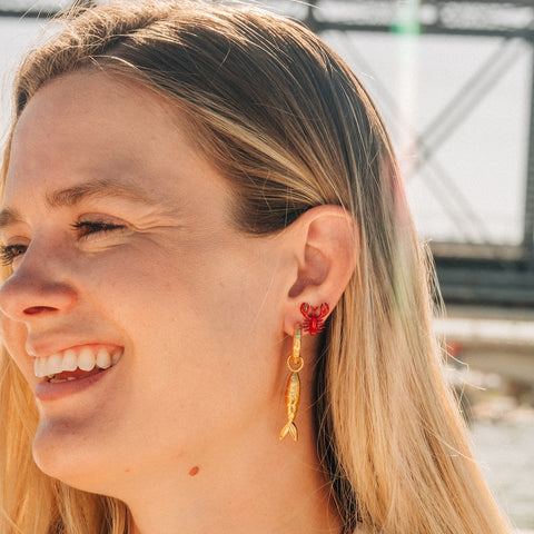 Red Lobster Stud Earrings