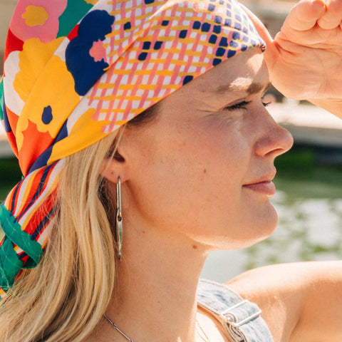 Thinny Rectangle Rounded Huggie Hoop Earrings