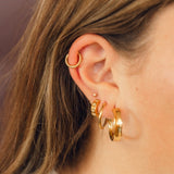 Twisted Rope Rounded Huggie Hoop Earrings