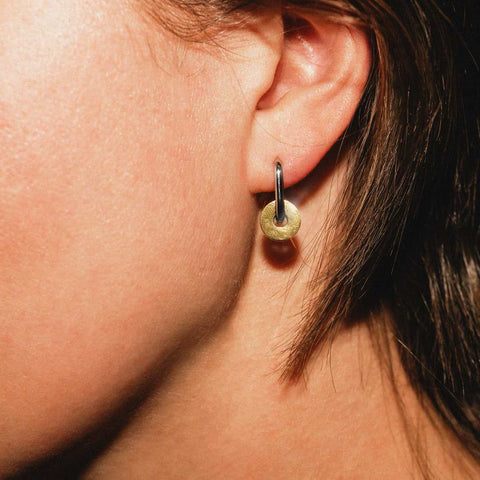 Disc Rounded Huggie Hoop Charms