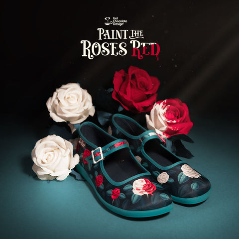 Chocolaticas® Paint The Roses Red Women's Mary Jane Flat