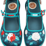 Chocolaticas® Paint The Roses Red Women's Mary Jane Flat