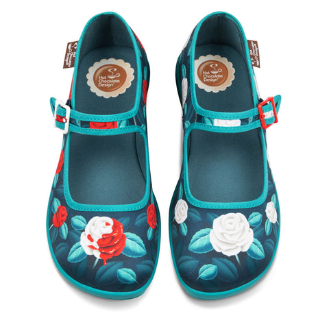Chocolaticas® Paint The Roses Red Women's Mary Jane Flat
