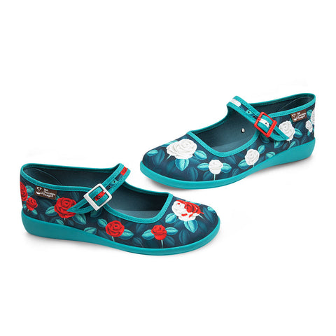 Chocolaticas® Paint The Roses Red Women's Mary Jane Flat