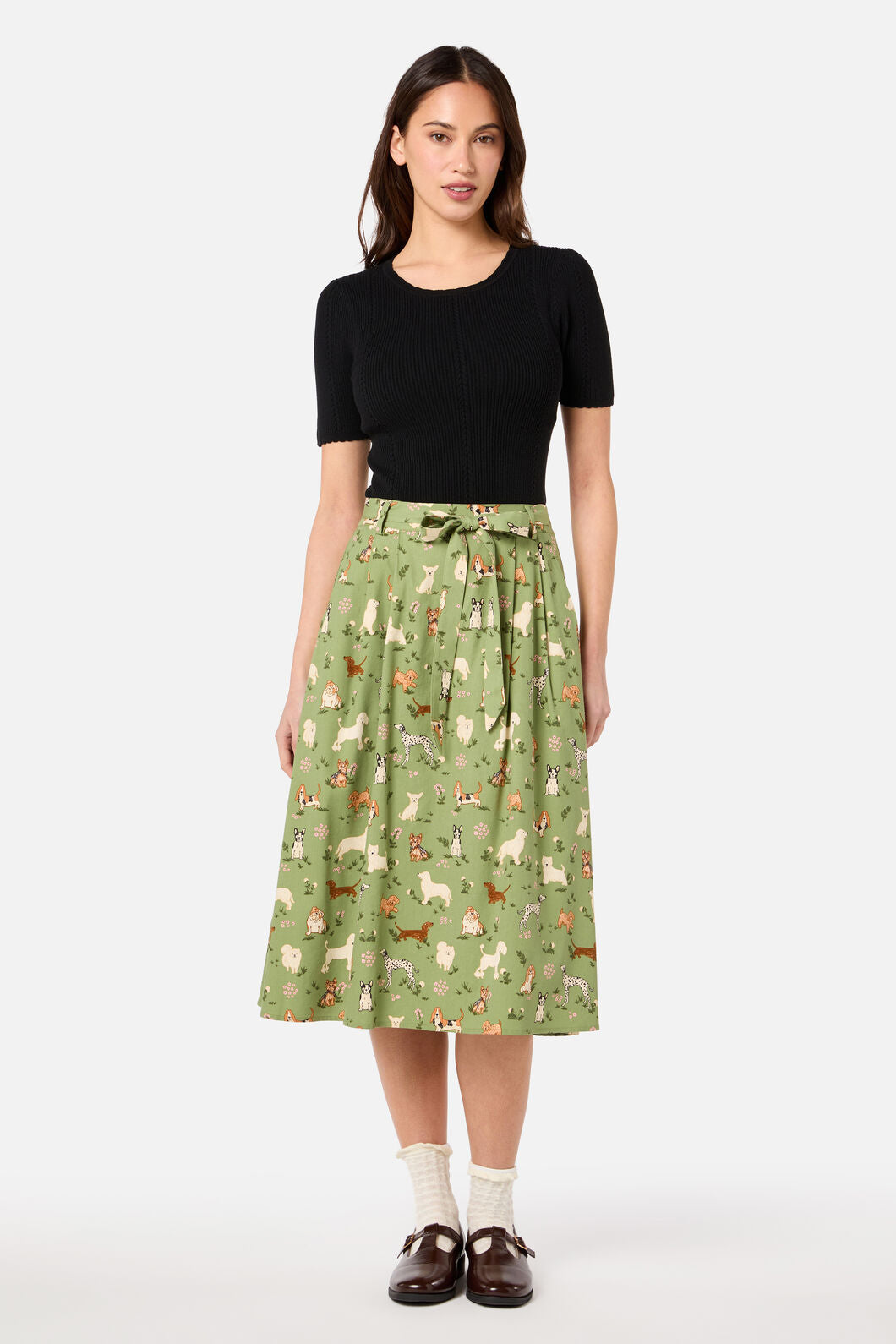 Cute Dogs Midi Skirt