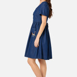 Cute Dogs Embroidered Dress