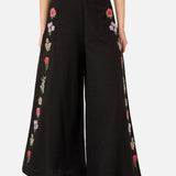 Fleur Embroidered Flowy Wide Leg Pant