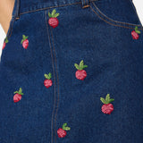 Radish Embroidered Denim Skirt