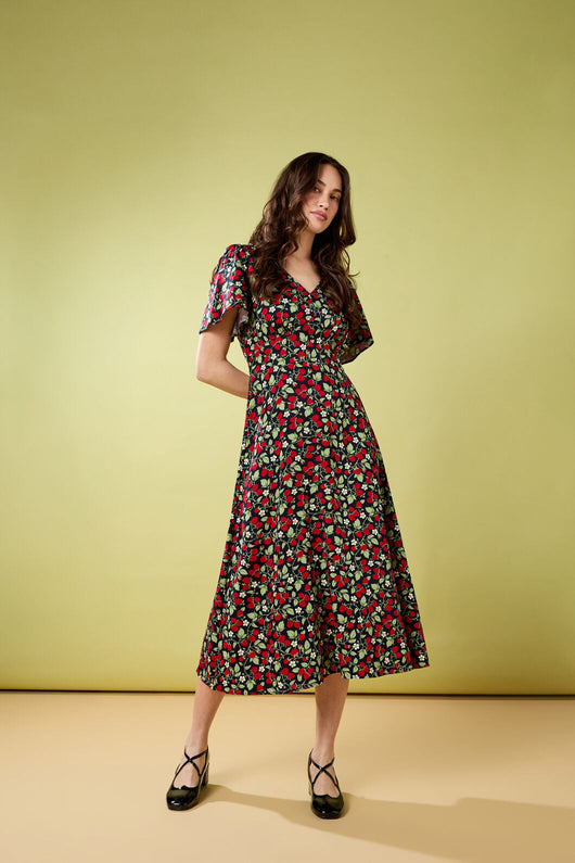 Raspberry Midi Dress