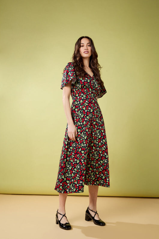 Raspberry Midi Dress