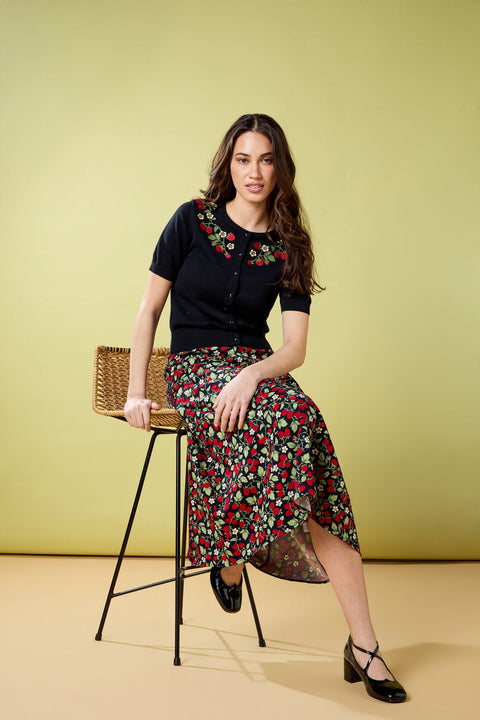 Raspberry Midi Skirt
