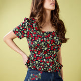 Raspberry Embroidered Jeans