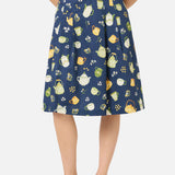 Tea Time Pleated Cotton Skirt