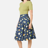 Tea Time Pleated Cotton Skirt
