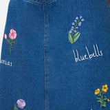 Flower Patch Emb Denim Skirt