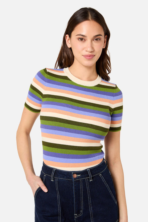 Skye Stripe Rib Knit Top