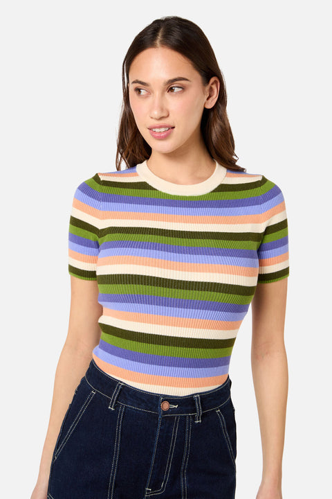 Skye Stripe Rib Knit Top