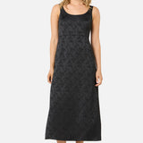Roma Satin Embossed Midi Dress