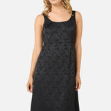 Roma Satin Embossed Midi Dress