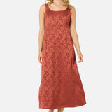 Roma Satin Embossed Midi Dress
