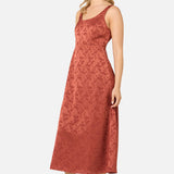 Roma Satin Embossed Midi Dress