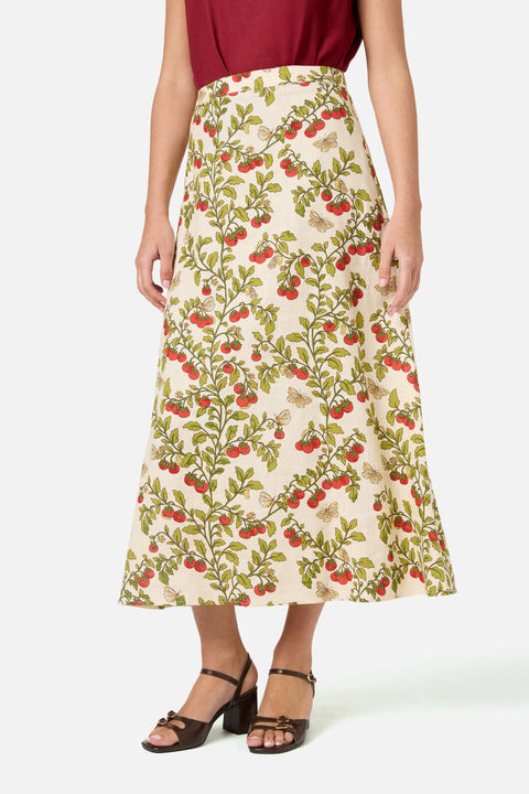 Cherry Tomatoes Midi Skirt