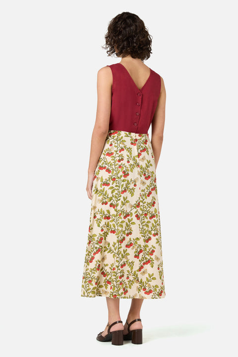 Cherry Tomatoes Midi Skirt
