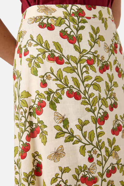 Cherry Tomatoes Midi Skirt