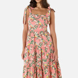 Yellow Robin Tiered Midi Dress