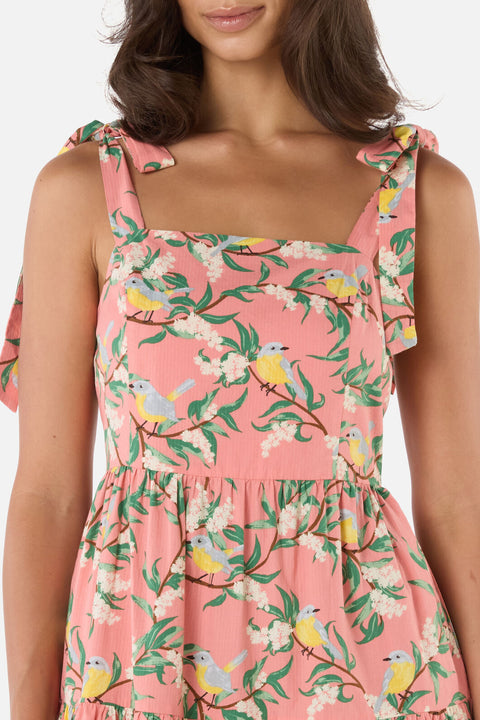 Yellow Robin Tiered Midi Dress