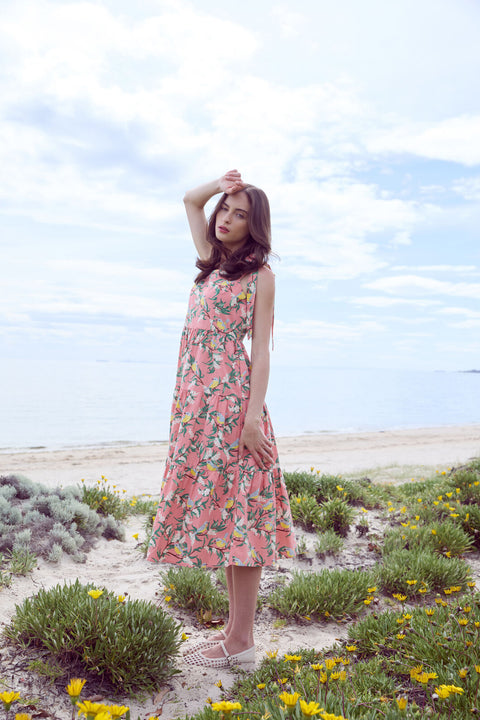 Yellow Robin Tiered Midi Dress